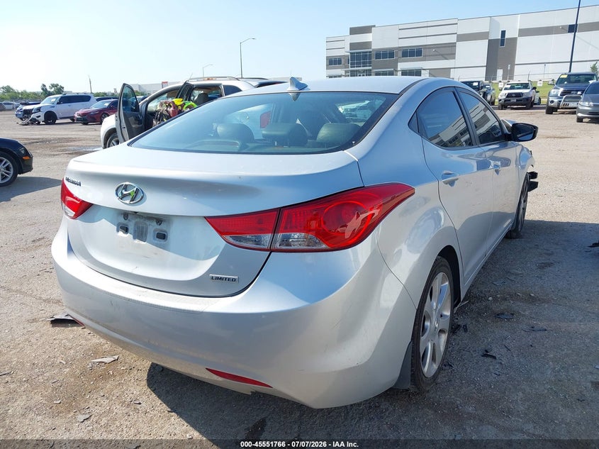 2012 Hyundai Elantra VIN KMHDH4AE8CU366096 IAAI salvage auction — FRONT END, Salvage (Texas), sold $25 on 2026-07-28 (photo 4)