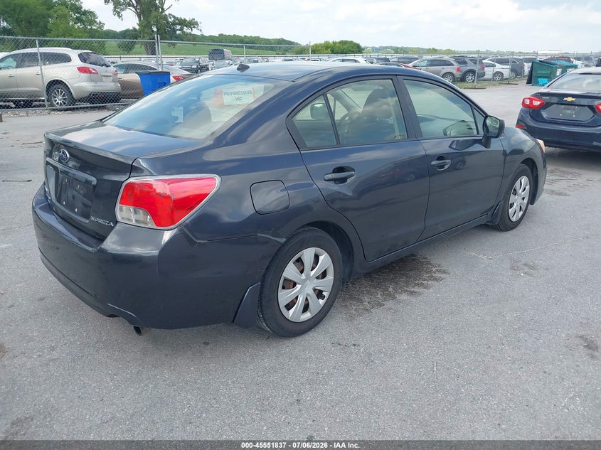 2012 Subaru Impreza VIN JF1GJAA69CH027259 IAAI salvage auction — HAIL, Regular Certificate (Iowa), sold $1,325 on 2026-07-14 (photo 4)