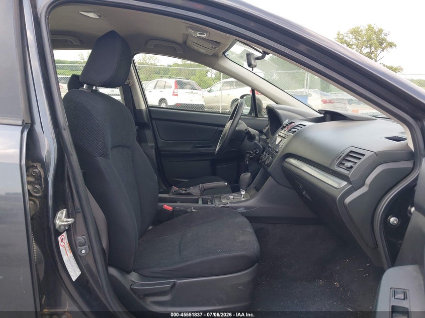 2012 Subaru Impreza VIN JF1GJAA69CH027259 IAAI salvage auction — HAIL, Regular Certificate (Iowa), sold $1,325 on 2026-07-14 (photo 5)