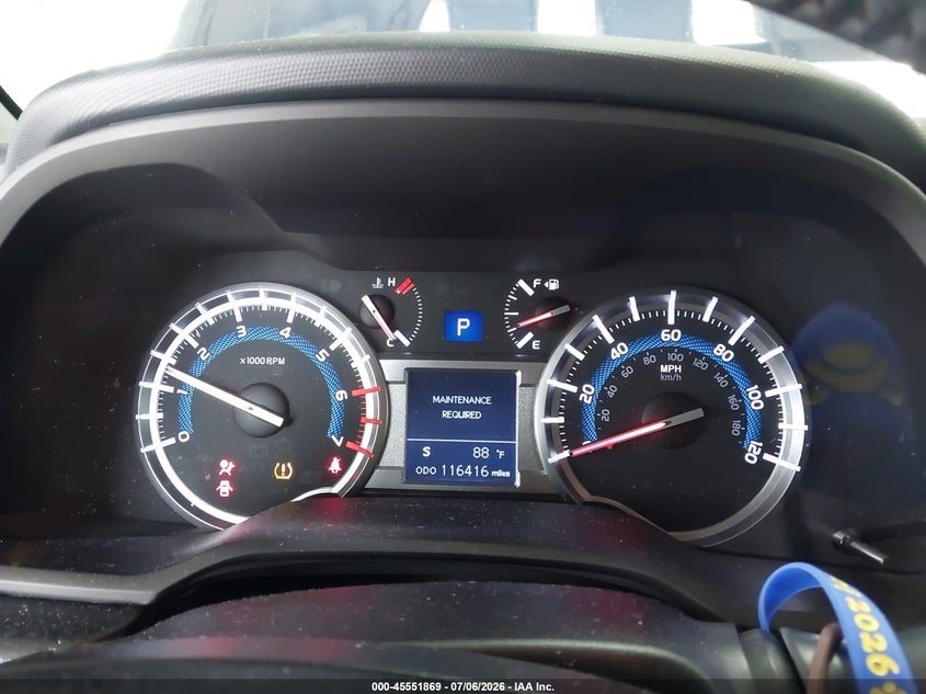 2019 Toyota 4runner VIN JTEBU5JR7K5647567 IAAI salvage auction — RIGHT FRONT, Rebuildable (Florida), sold $11,650 on 2026-08-01 (photo 7)