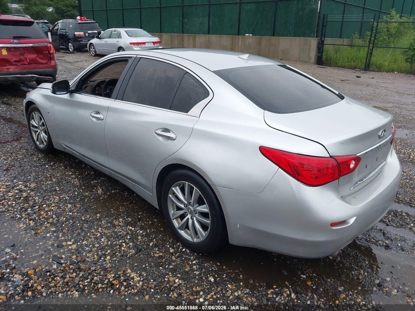 2014 Infiniti Q50 VIN JN1BV7AP6EM685378 IAAI salvage auction — NORMAL WEAR, Clear (New York), sold $1,950 on 2026-07-14 (photo 3)