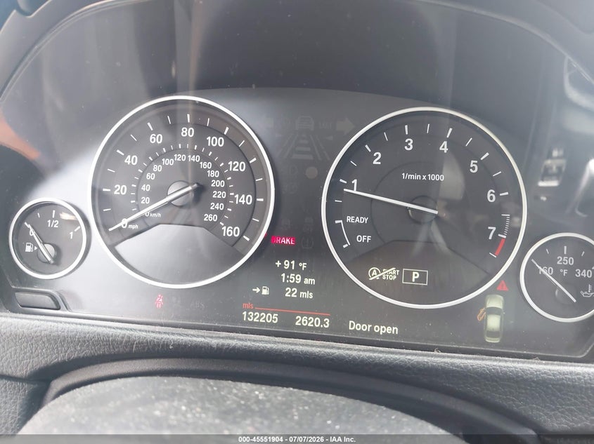 2013 BMW 3er VIN WBA3B3C57DF542129 IAAI salvage auction — RIGHT FRONT, Wait Title, sold $1,350 on 2026-08-15 (photo 7)