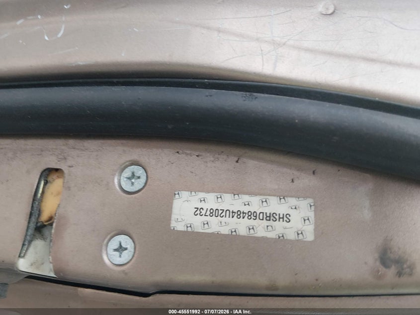 2004 Honda Cr-v VIN SHSRD68484U208732 IAAI salvage auction — NORMAL WEAR, Original (Texas), sold $875 on 2026-07-29 (photo 9)