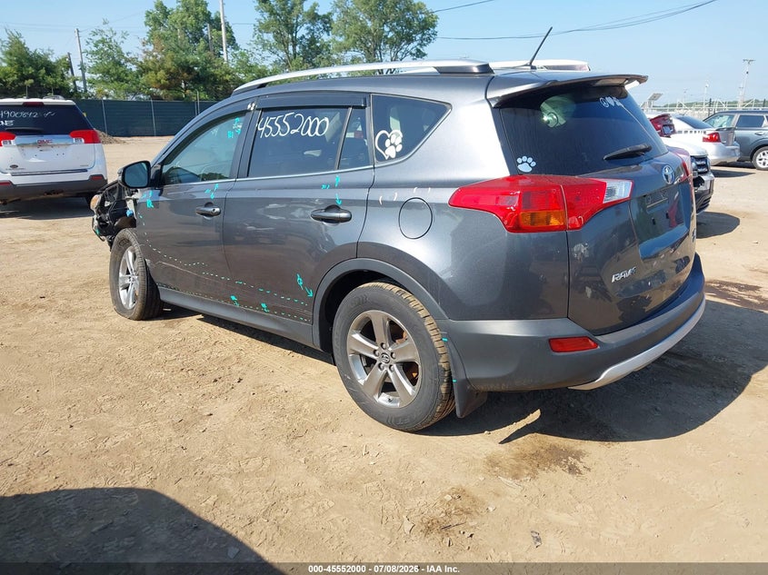2015 Toyota Rav 4 VIN JTMRFREV3FD139491 IAAI salvage auction — LEFT FRONT, Clear (Indiana), sold $6,700 on 2026-09-03 (photo 3)