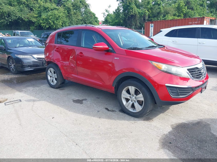 2012 Kia Sportage VIN KNDPBCA20C7249761 IAAI salvage auction — RIGHT SIDE, Salvage - Greater Than 75% (Maryland), sold $875 on 2026-07-30 (photo 1)