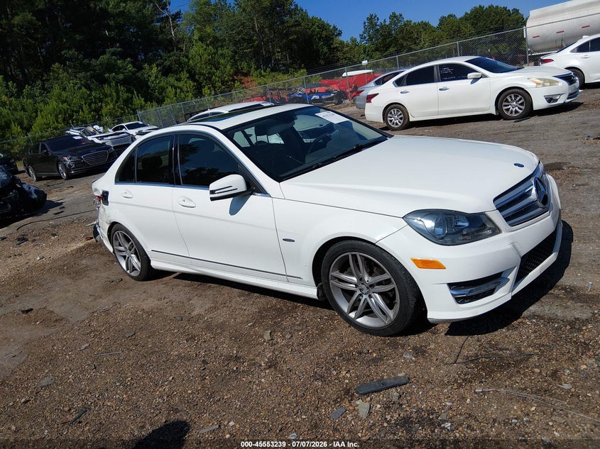 2012 Mercedes-benz C-klasse VIN WDDGF4HB2CA626499 IAAI salvage auction — RIGHT REAR, Salvage (Mississippi), sold $1,800 on 2026-08-05 (photo 1)