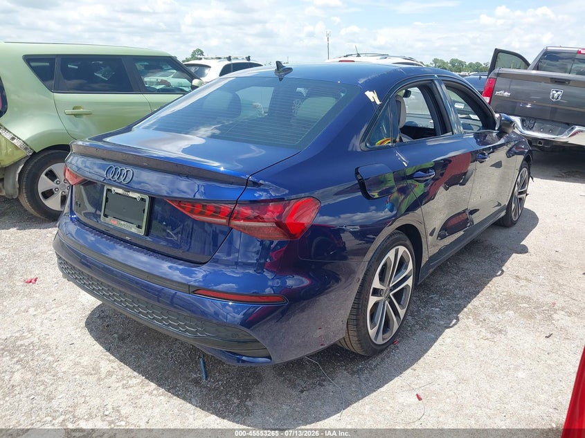 2025 Audi A3 VIN WAUHUDGY5SA058190 IAAI salvage auction — FRONT END, Salvage (Texas), sold $8,100 on 2026-07-24 (photo 4)