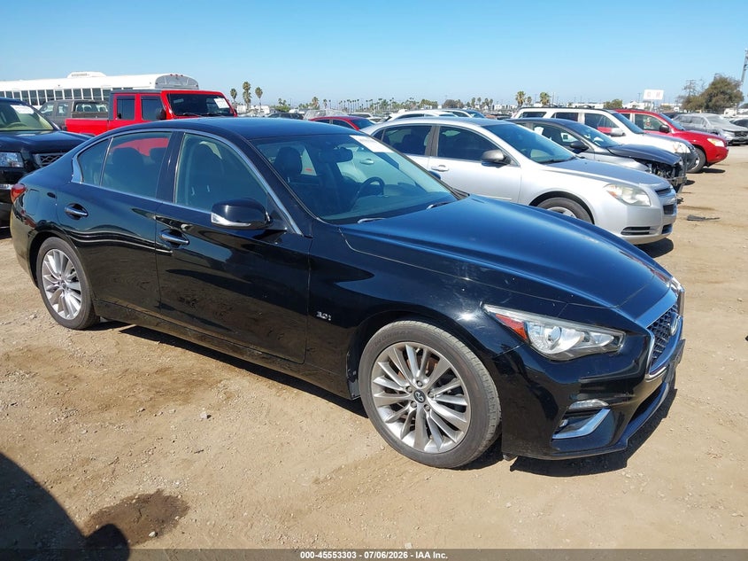 2018 Infiniti Q50 VIN JN1EV7AP6JM355909 IAAI salvage auction — NORMAL WEAR, Clear - Dealer Only (California), sold $2,700 on 2026-07-29 (photo 1)