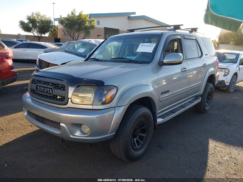 2002 Toyota Sequoia VIN 5TDZT34A92S122617 IAAI salvage auction — RIGHT FRONT, Salvage Certificate (California), sold $975 on 2026-07-12 (photo 2)