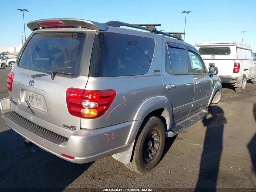2002 Toyota Sequoia VIN 5TDZT34A92S122617 IAAI salvage auction — RIGHT FRONT, Salvage Certificate (California), sold $975 on 2026-07-12 (photo 4)