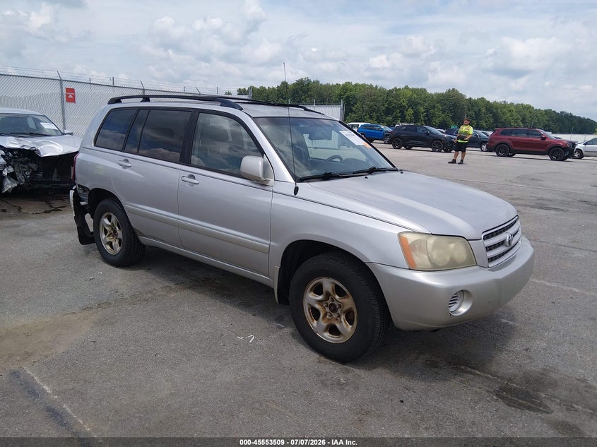 2002 Toyota Highlander VIN JTEGD21A920039223 IAAI salvage auction — REAR END, Clear (Indiana), sold $675 on 2026-08-02 (photo 1)