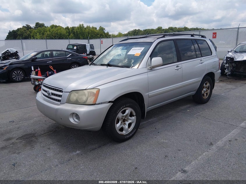 2002 Toyota Highlander VIN JTEGD21A920039223 IAAI salvage auction — REAR END, Clear (Indiana), sold $675 on 2026-08-02 (photo 2)