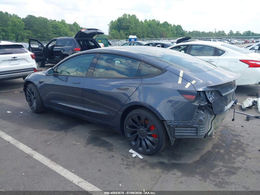 2022 Tesla Model 3 VIN 5YJ3E1EC4NF348822 IAAI salvage auction — FRONT END, Salvage (North Carolina), sold $6,400 on 2026-08-02 (photo 3)