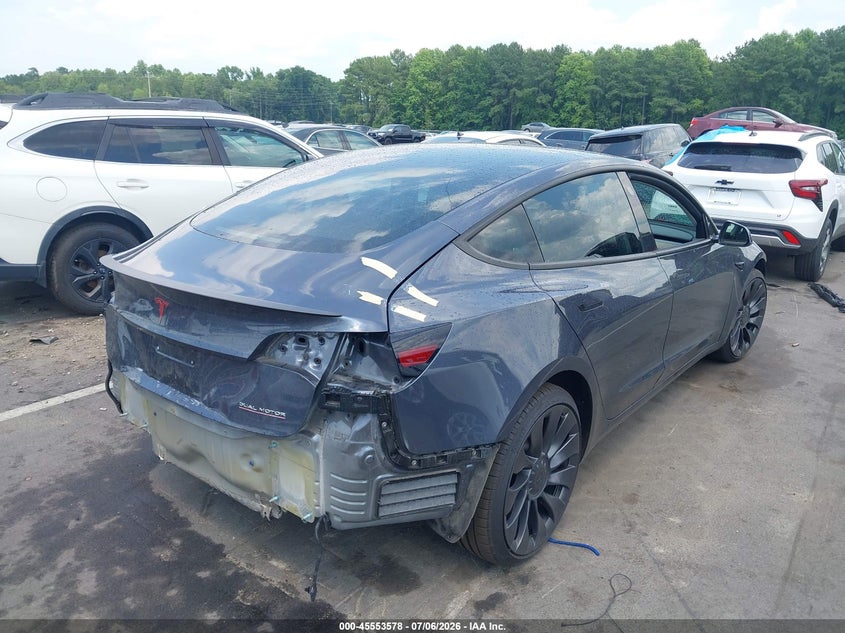 2022 Tesla Model 3 VIN 5YJ3E1EC4NF348822 IAAI salvage auction — FRONT END, Salvage (North Carolina), sold $6,400 on 2026-08-02 (photo 4)