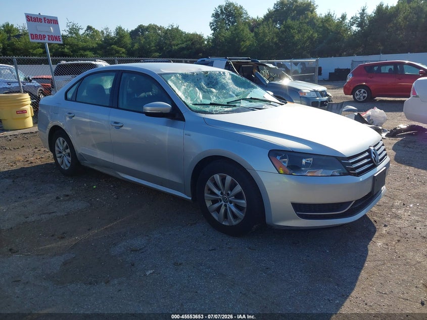 2015 Volkswagen Passat VIN 1VWAT7A35FC005843 IAAI salvage auction — STORM DAMAGE, Clear (Indiana), sold $1,300 on 2026-08-02 (photo 1)