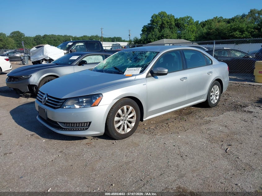 2015 Volkswagen Passat VIN 1VWAT7A35FC005843 IAAI salvage auction — STORM DAMAGE, Clear (Indiana), sold $1,300 on 2026-08-02 (photo 2)