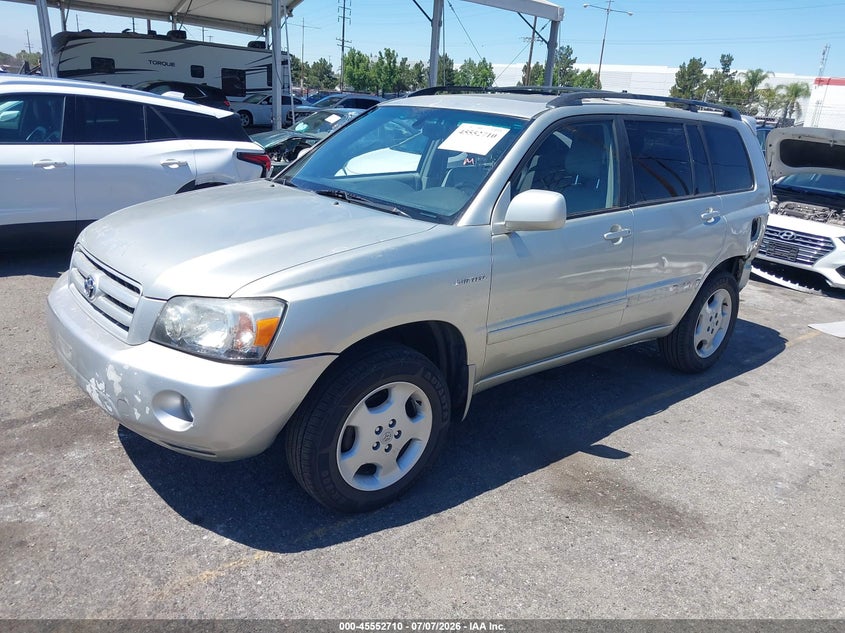 2005 Toyota Highlander VIN JTEDP21A950064833 IAAI salvage auction — LEFT SIDE, Salvage (California), sold $875 on 2026-07-23 (photo 2)