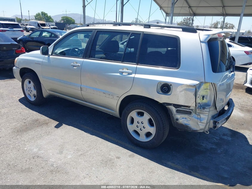 2005 Toyota Highlander VIN JTEDP21A950064833 IAAI salvage auction — LEFT SIDE, Salvage (California), sold $875 on 2026-07-23 (photo 3)