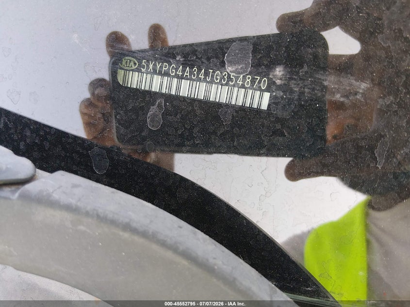 2018 Kia Sorento VIN 5XYPG4A34JG354870 IAAI salvage auction — NORMAL WEAR, Original (Texas), sold $1,250 on 2026-07-29 (photo 9)