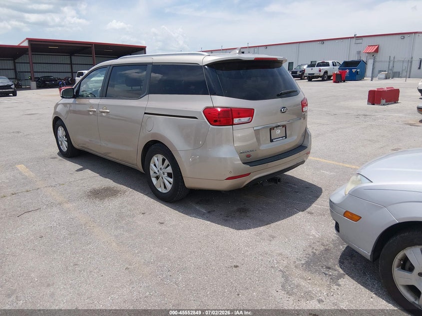 2016 Kia SEDONA VIN KNDMB5C17G6185863 IAAI salvage auction — NORMAL WEAR, Clear (Missouri), sold $1,225 on 2026-07-23 (photo 3)
