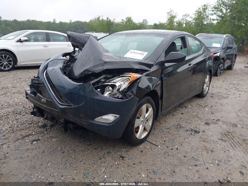2013 Hyundai Elantra VIN KMHDH4AE2DU587842 IAAI salvage auction — FRONT END, Clear (Massachusetts), sold $350 on 2026-07-28 (photo 2)