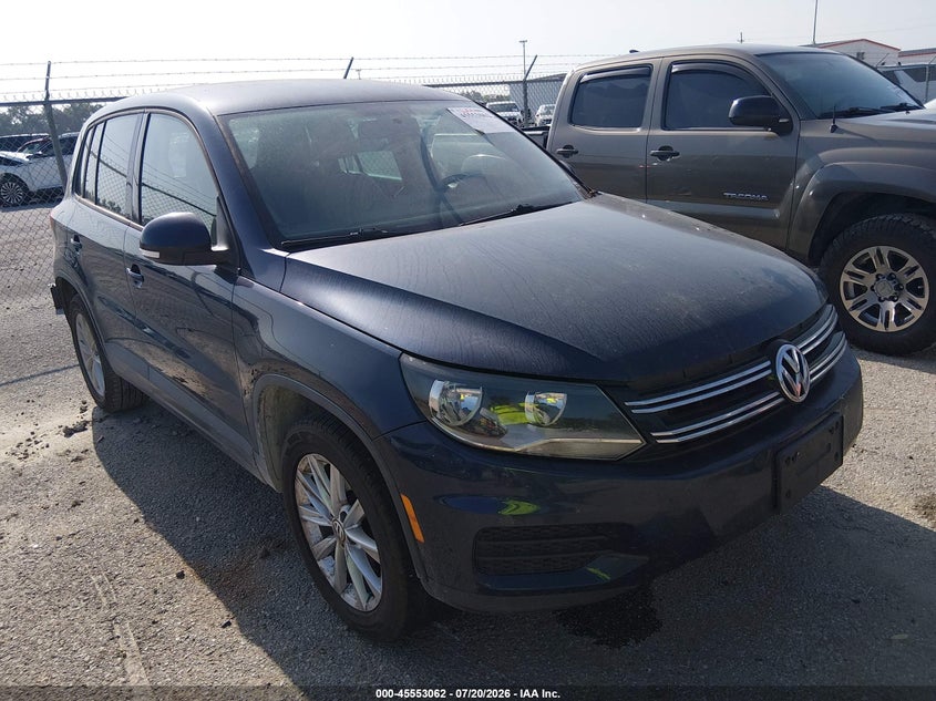 2014 Volkswagen Tiguan VIN WVGAV3AX1EW587697 IAAI salvage auction — NORMAL WEAR, Clear (Louisiana), sold $375 on 2026-07-28 (photo 1)