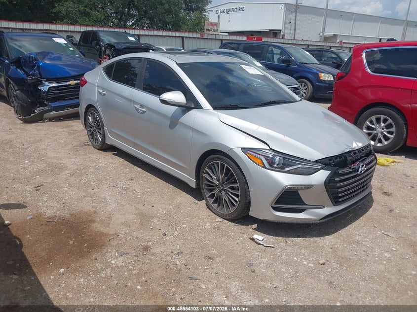2018 Hyundai Elantra VIN KMHD04LB1JU518632 IAAI salvage auction — FRONT END, Salvage Title, sold $1,700 on 2026-07-31 (photo 1)