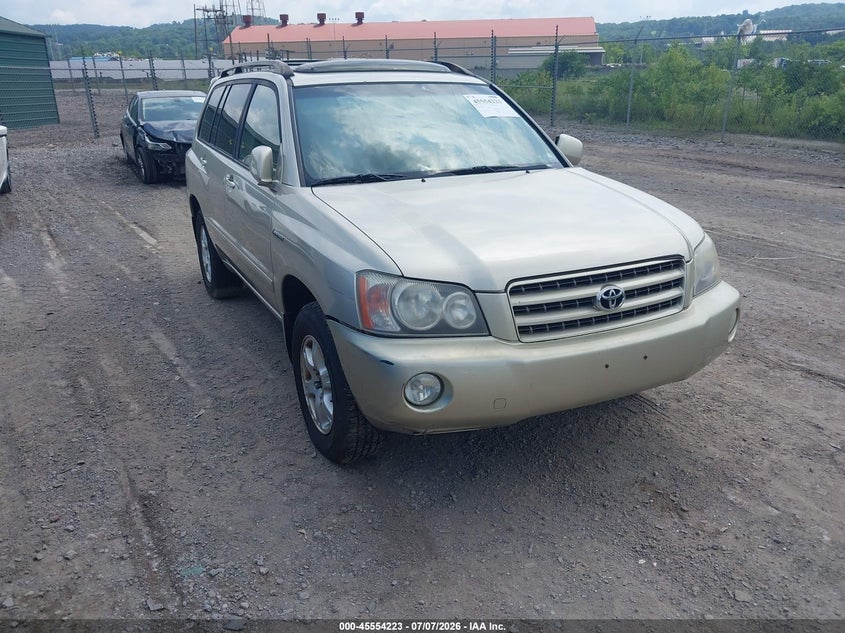 2001 Toyota Highlander VIN JTEGF21A810025533 IAAI salvage auction — NORMAL WEAR, Clear (Pennsylvania), sold $400 on 2026-07-28 (photo 1)