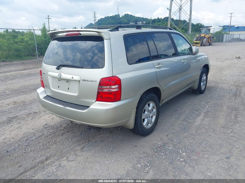 2001 Toyota Highlander VIN JTEGF21A810025533 IAAI salvage auction — NORMAL WEAR, Clear (Pennsylvania), sold $400 on 2026-07-28 (photo 4)