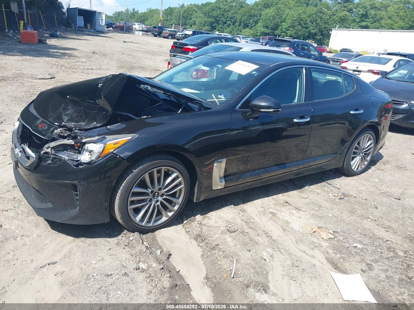 2018 Kia Stinger VIN KNAE15LA0J6016666 IAAI salvage auction — FRONT END, Salvage (Massachusetts), sold $2,875 on 2026-08-20 (photo 2)