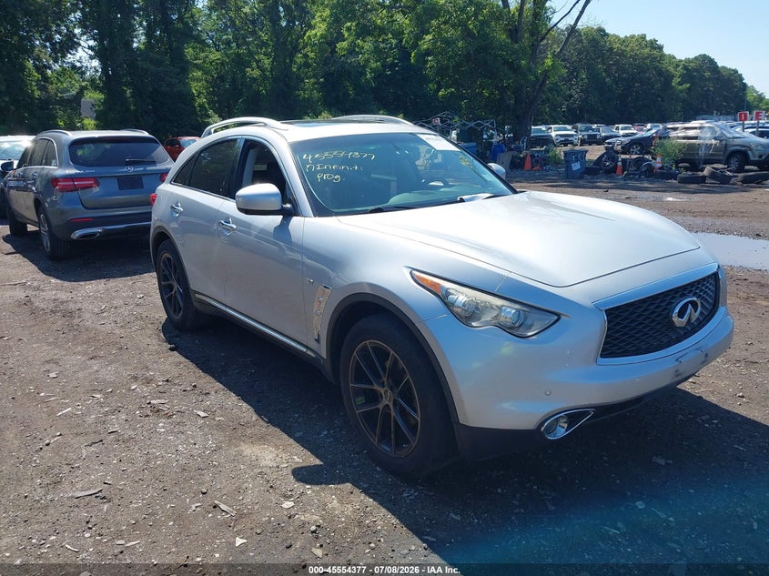 2017 Infiniti Qx70 VIN JN8CS1MW7HM412338 IAAI salvage auction — REAR END, Mv-907A (New York), sold $25 on 2026-07-28 (photo 1)