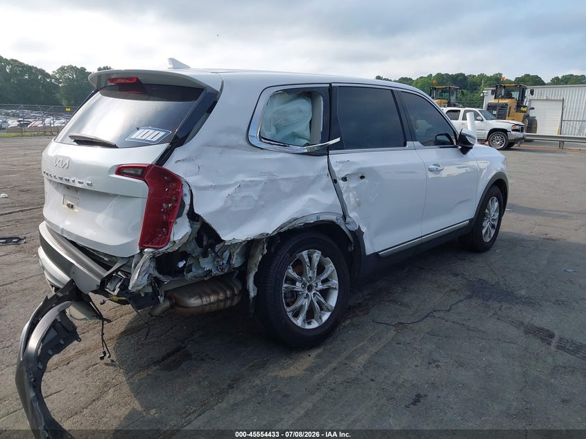 2022 Kia Telluride VIN 5XYP24HC7NG223927 IAAI salvage auction — REAR END, Salvage (North Carolina), sold $25 on 2026-07-23 (photo 4)