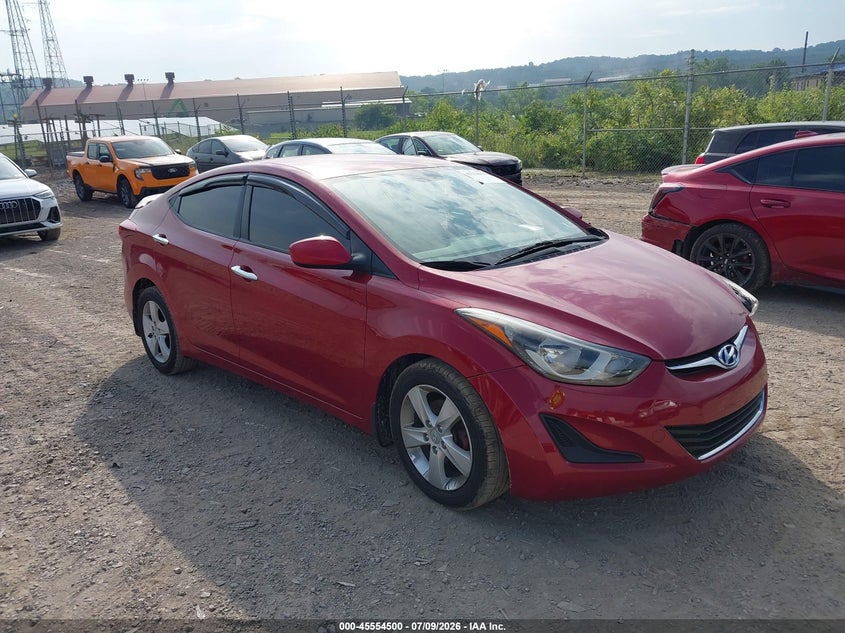 2016 Hyundai Elantra VIN KMHDH4AEXGU588063 IAAI salvage auction — LEFT FRONT, Salvage Title, sold $725 on 2026-08-02 (photo 1)
