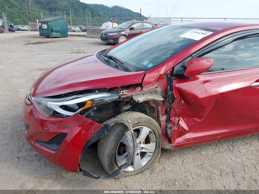 2016 Hyundai Elantra VIN KMHDH4AEXGU588063 IAAI salvage auction — LEFT FRONT, Salvage Title, sold $725 on 2026-08-02 (photo 6)