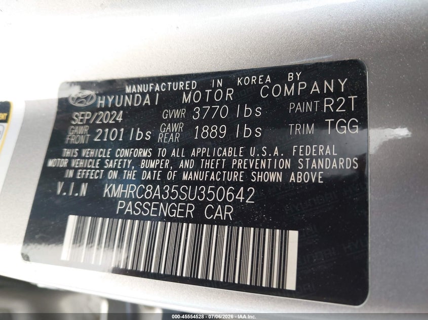 2025 Hyundai Venue VIN KMHRC8A35SU350642 IAAI salvage auction — FRONT END, Enterprise Vehicles Salvage Only (Florida), sold $3,250 on 2026-07-13 (photo 9)