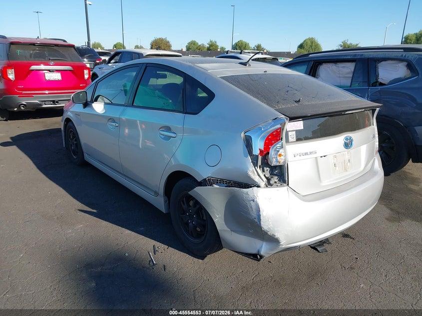 2012 Toyota Prius VIN JTDKN3DU0C1581880 IAAI salvage auction — LEFT REAR, Salvage Certificate (California), sold $2,975 on 2026-07-24 (photo 3)