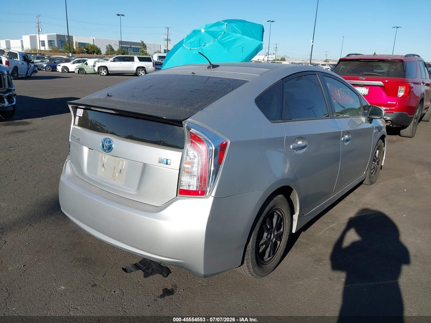 2012 Toyota Prius VIN JTDKN3DU0C1581880 IAAI salvage auction — LEFT REAR, Salvage Certificate (California), sold $2,975 on 2026-07-24 (photo 4)