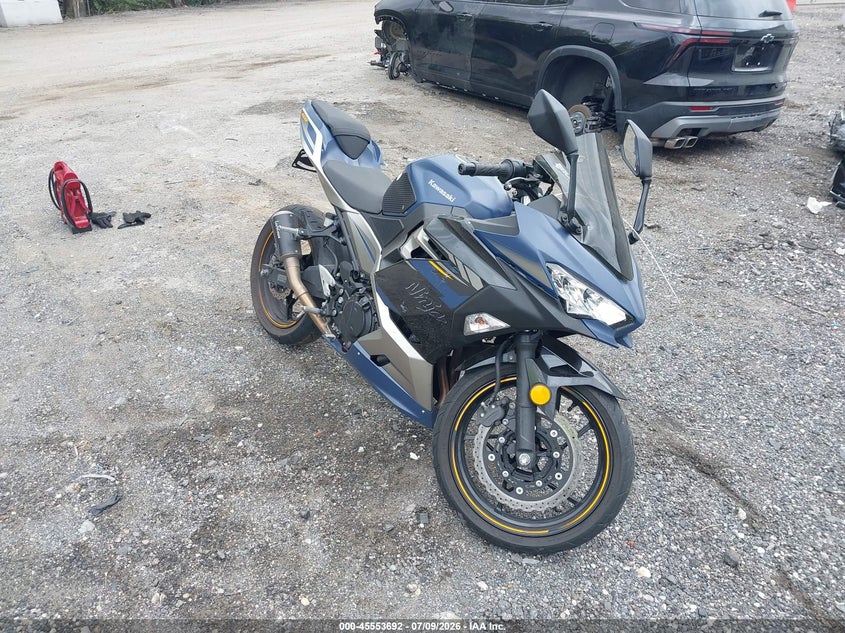 2023 Kawasaki Ninja VIN JKAEXKH17PDAP7121 IAAI salvage auction — LEFT & RIGHT, Salvage - Greater Than 75% (Maryland), sold $1,150 on 2026-07-22 (photo 1)