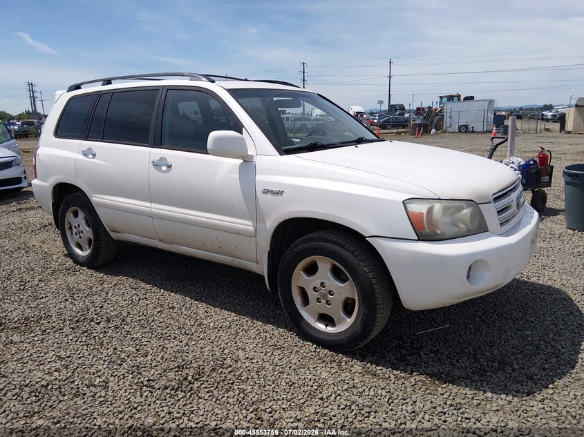 2007 Toyota Highlander VIN JTEHP21A970191554 IAAI salvage auction — NORMAL WEAR, Peddle Clear Public-Restricted (Oregon), sold $550 on 2026-07-27 (photo 1)