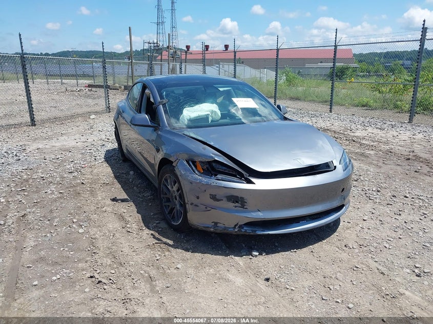 2025 Tesla Model 3 VIN 5YJ3E1EB1SF894870 IAAI salvage auction — RIGHT REAR, Wait Title, sold $11,250 on 2026-09-05 (photo 1)