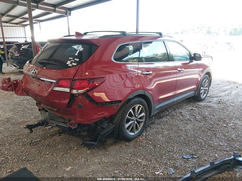 2018 Hyundai Santa fe VIN KM8SM4HF6JU259501 IAAI salvage auction — REAR END, Rebuildable (Florida), sold $2,850 on 2026-08-01 (photo 4)
