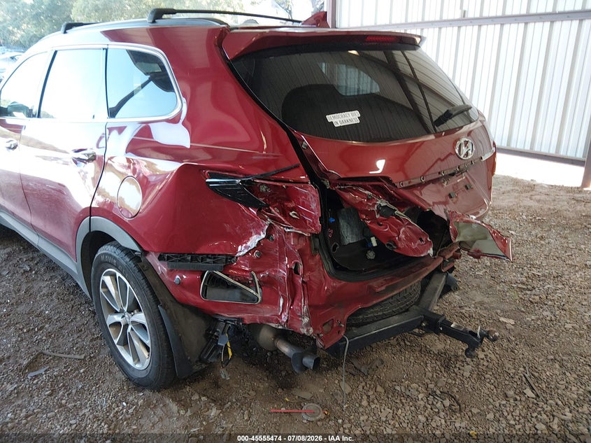 2018 Hyundai Santa fe VIN KM8SM4HF6JU259501 IAAI salvage auction — REAR END, Rebuildable (Florida), sold $2,850 on 2026-08-01 (photo 6)