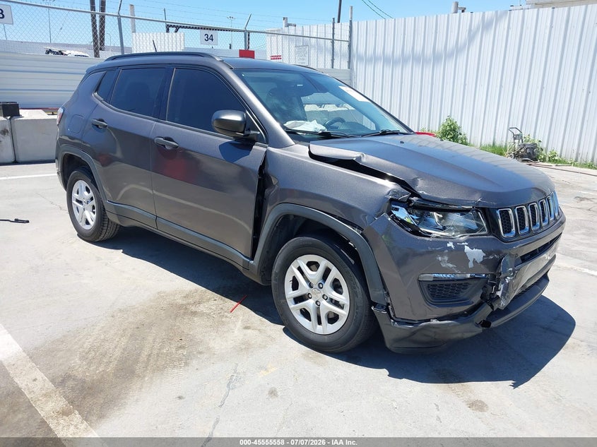 2017 Jeep Compass VIN 3C4NJCAB0HT668559 IAAI salvage auction — FRONT END, Salvage (California), sold $825 on 2026-08-01 (photo 1)