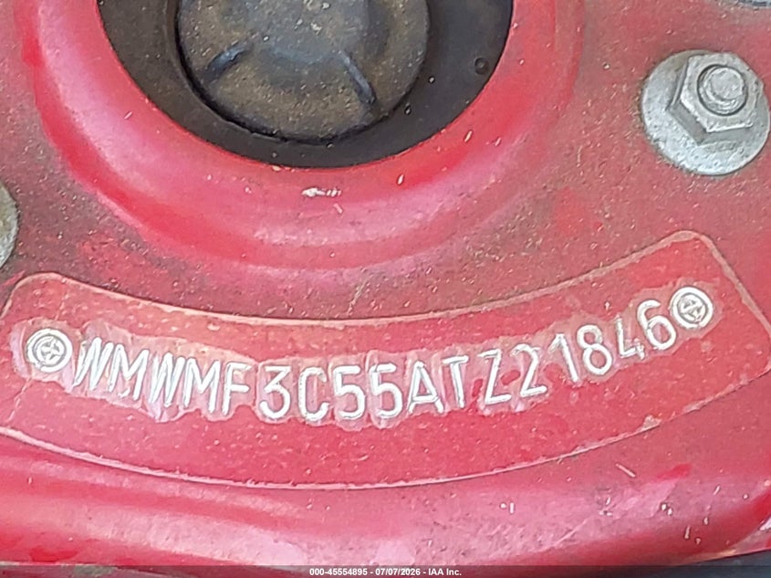 2010 Mini Cooper VIN WMWMF3C55ATZ21846 IAAI salvage auction — LEFT FRONT, Salvage (Mississippi), sold $250 on 2026-08-16 (photo 9)