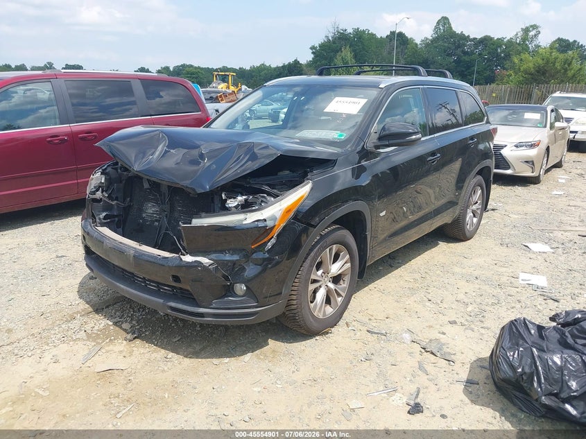 2015 Toyota Highlander VIN 5TDJKRFH7FS182821 IAAI salvage auction — FRONT END, Salvage (Virginia), sold $5,800 on 2026-07-20 (photo 2)