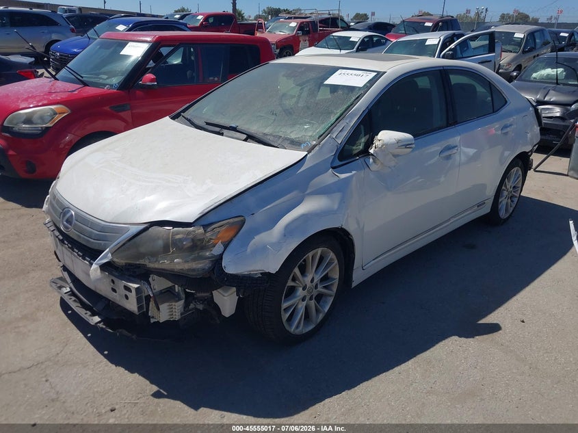 2010 Lexus Hs 250h VIN JTHBB1BA2A2011276 IAAI salvage auction — FRONT & REAR, Salvage (California), sold $1,600 on 2026-07-15 (photo 2)