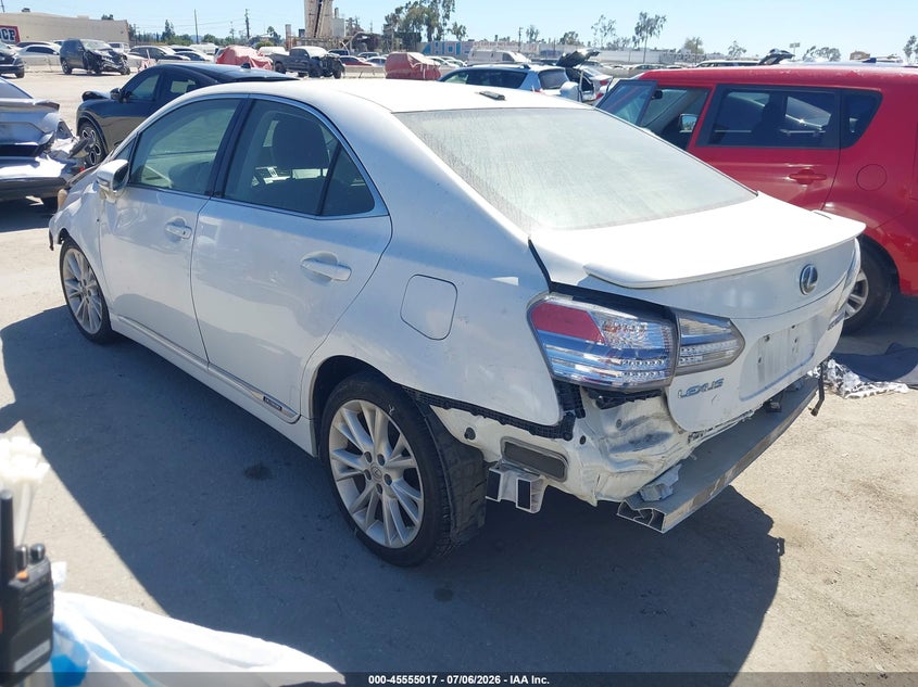 2010 Lexus Hs 250h VIN JTHBB1BA2A2011276 IAAI salvage auction — FRONT & REAR, Salvage (California), sold $1,600 on 2026-07-15 (photo 3)