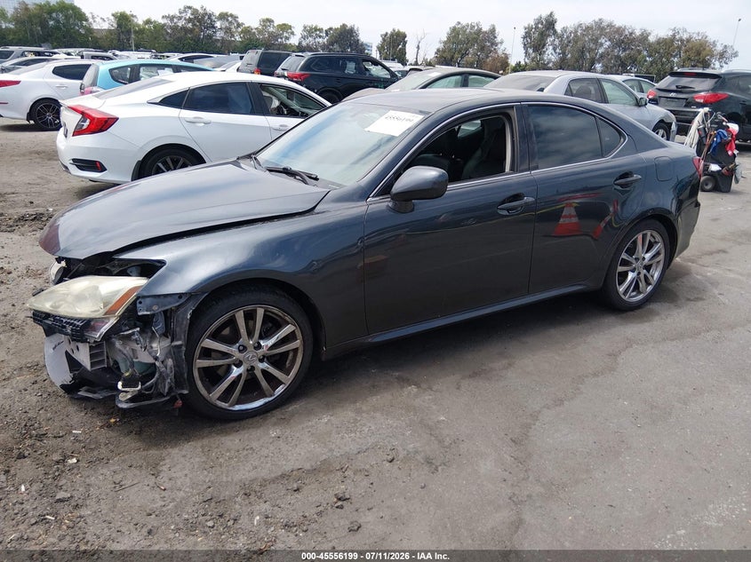 2007 Lexus Is 250 VIN JTHBK262575028492 IAAI salvage auction — FRONT END, Salvage (California), sold $600 on 2026-07-30 (photo 2)