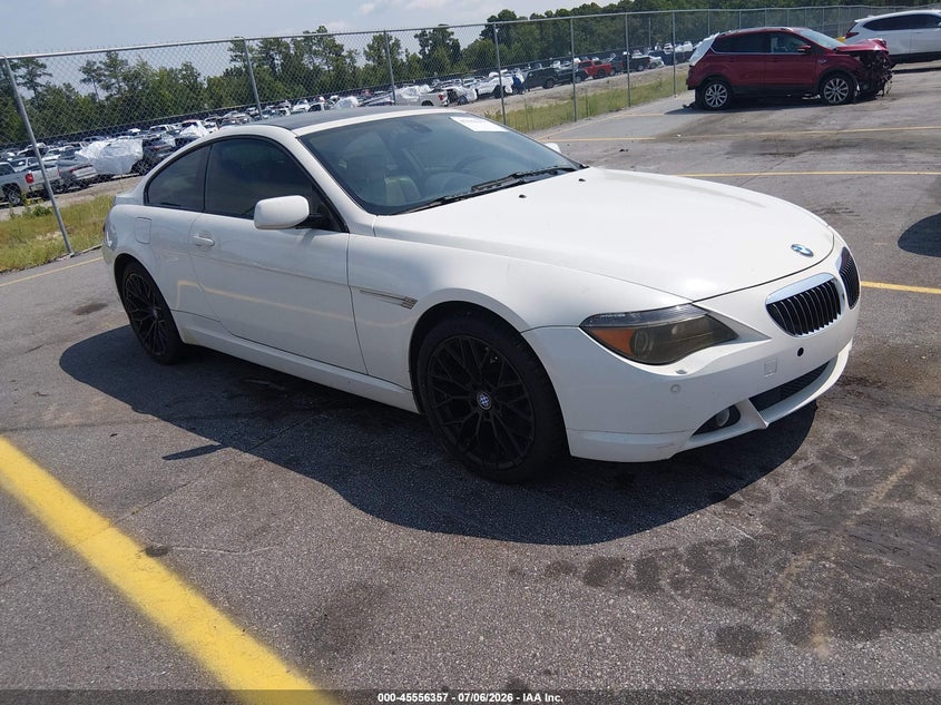 2005 BMW 6 series VIN WBAEH73425B191645 IAAI salvage auction — NORMAL WEAR, Clear (South Carolina), sold $475 on 2026-07-29 (photo 1)