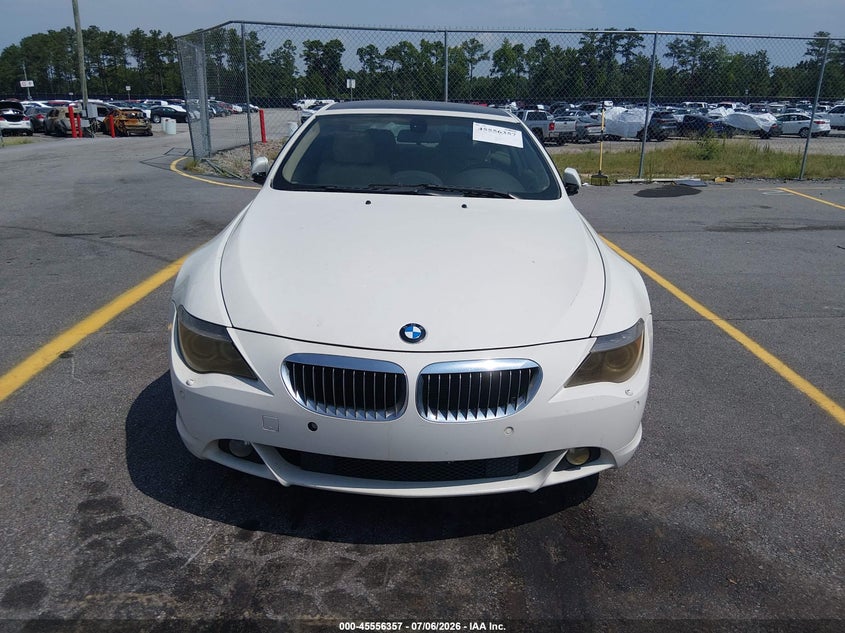 2005 BMW 6 series VIN WBAEH73425B191645 IAAI salvage auction — NORMAL WEAR, Clear (South Carolina), sold $475 on 2026-07-29 (photo 6)